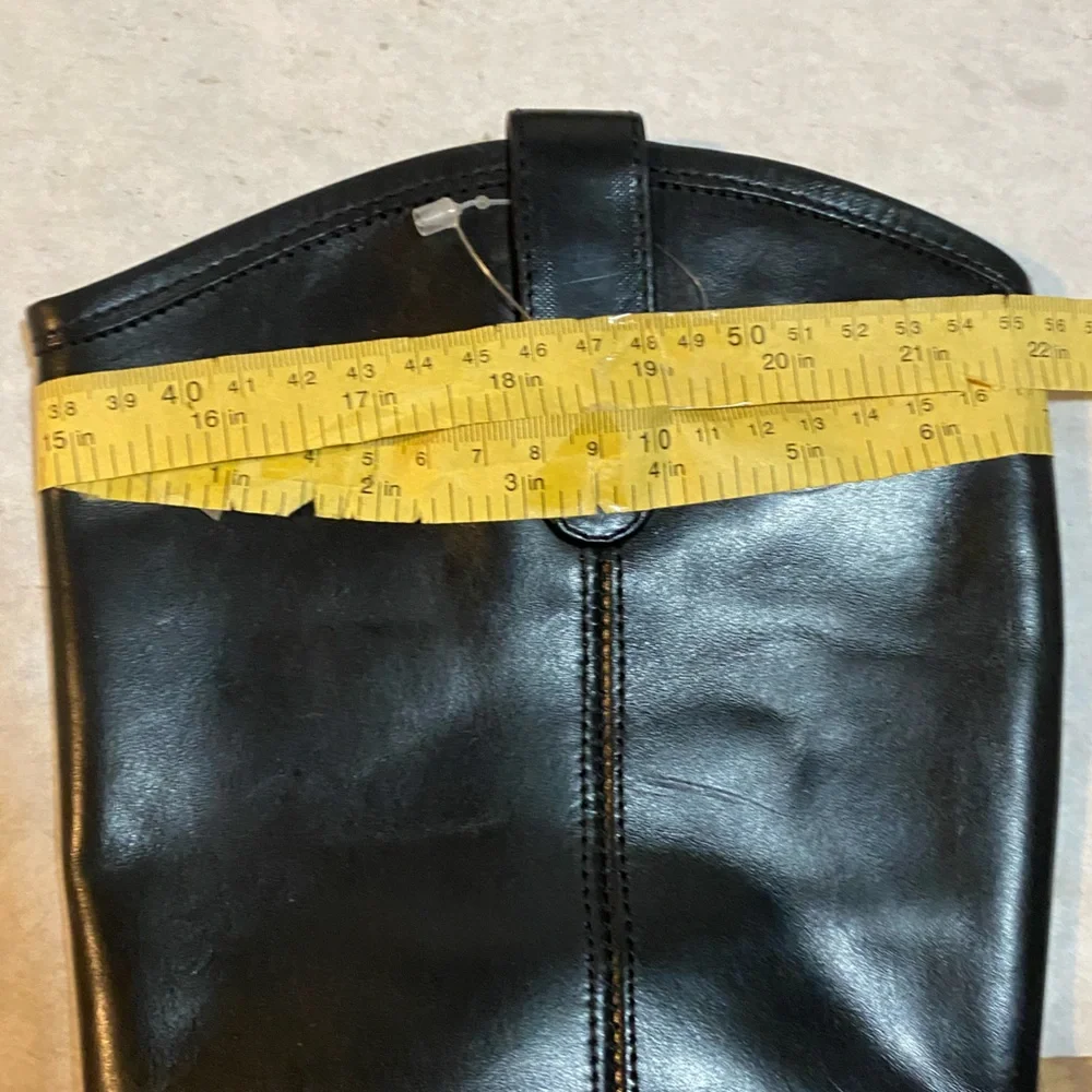 Frye Melissa Size 7.5 Black Knee High Leather Riding Boots Excellent Condition
